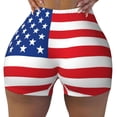 thumbnail image 2 of Balery America Flags3 Pantalones cortos de entrenamiento estampados para mujer, sin costuras, ajustados, para gimnasio, yoga, correr, deportes, ejercicio activo, fitness.-XX-Large, 2 of 8