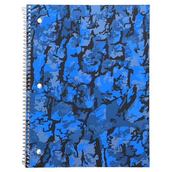 Pen+Gear College Ruled 1-Subject Notebook, 8" x 10.5", Blue Camo, 70 Sheets