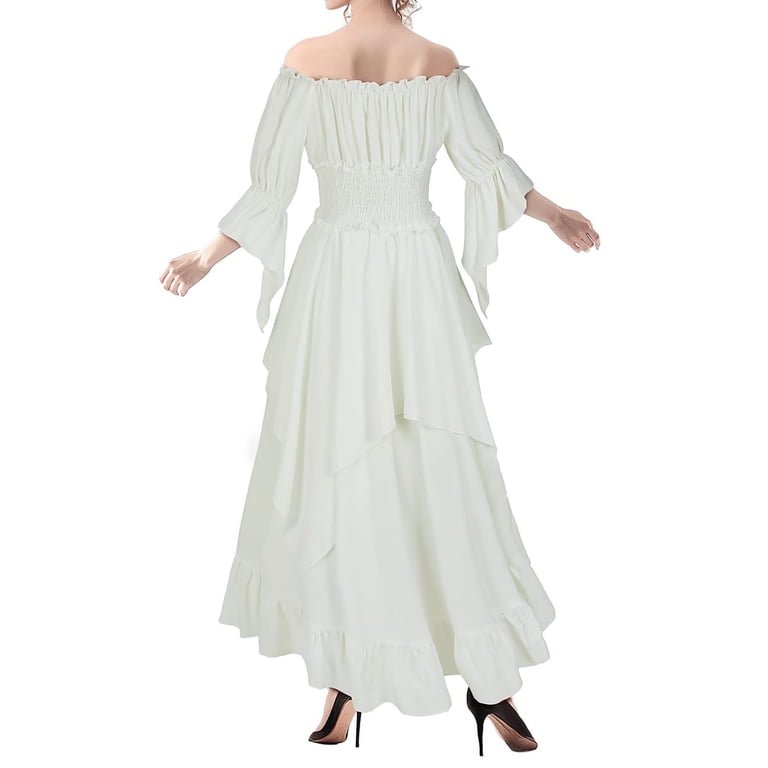 Gothic Vintage Medieval Renaissance Dress Cosplay Costume Women's Girls' Costume Vintage Cosplay Performance Party Evening Stage 3 4-Length Sleeve