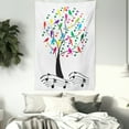 thumbnail image 3 of Music Tapestry, Tree with Musical Notes and Birds on Branch Happy Jolly Celebrating Playful Style, Wall Hanging for Bedroom Living Room Dorm Decor, 60W X 80L Inches, Multicolor, by Ambesonne, 3 of 5