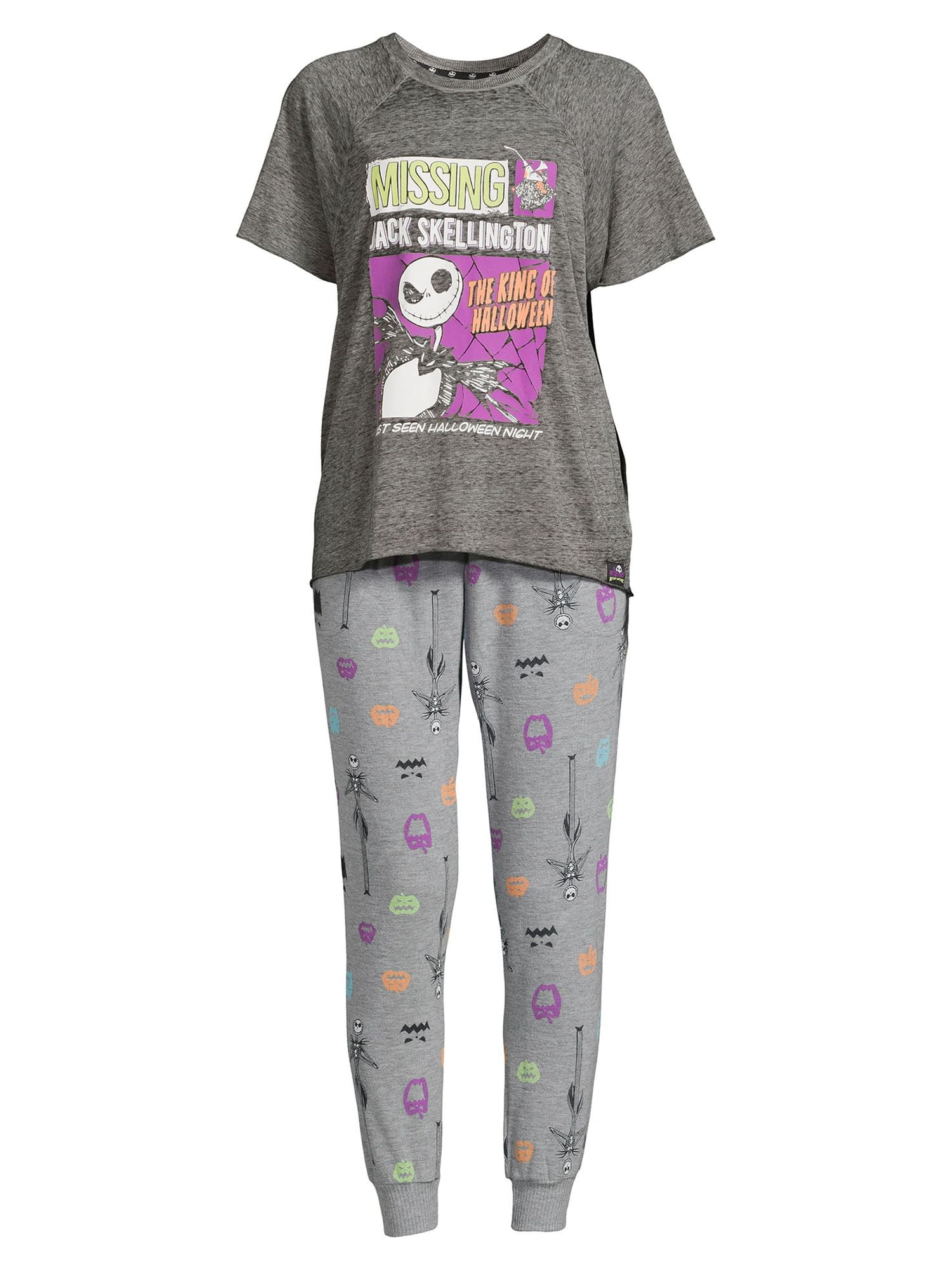 Disney s Nightmare Before Christmas Women s and Women s Plus Sleep Shirt and Joggers 2 Piece Set Walmart