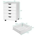 thumbnail image 3 of Costway 5 Drawer Chest Storage Dresser Floor Cabinet Organizer with Wheels White, 3 of 11