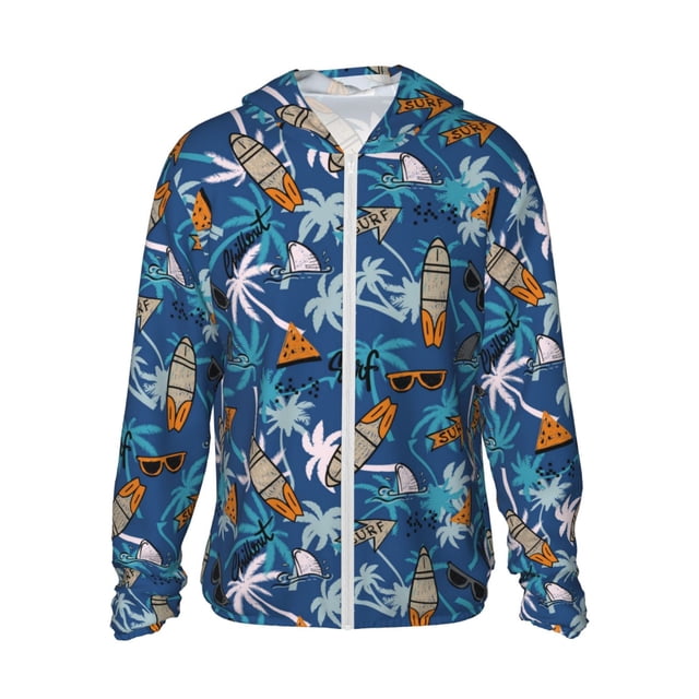 KLL Veste à Capuche Extérieure Protection Solaire UPF 50+ Style Hawaïen pour Hommes et Femmes Manches Longues Pêche Randonnée Performance-3TG