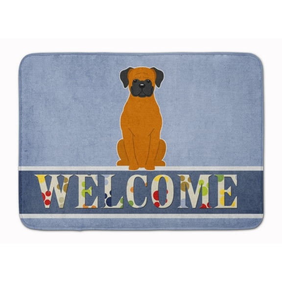 Fawn Boxer Welcome Machine Washable Memory Foam Mat