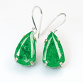thumbnail image 5 of Natural CERTIFIED Fancy Green Emerald 925 Sterling Silver 67 Ct Gemstone Earring, 5 of 6
