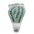 thumbnail image 3 of Silver Womens Ring Anillo Para Mujer Stainless Steel Ring with Top Grade Crystal in Emerald, 3 of 4