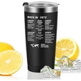 thumbnail image 4 of 50th Birthday Gifts for Men Women Friends, Tumbler 20 oz Stainless Steel Vacuum Insulated Tumblers, Double Sided Printed Birthday Thermos cup, Back in 1972 Old Time Information - Black, 4 of 5