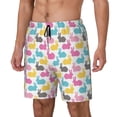thumbnail image 2 of Uemuo Colorful Rabbit Pattern Mens Swim Trunks Quick Dry Board Shorts with Mesh Lining, Stretch Beach Shorts Quick Dry No-Chafing Board Shorts-, 2 of 9