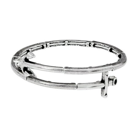 ANCHOR METAL WRAP Rafaelian Silver Bangle New WithTag Card & (Best New Fashion Brands)