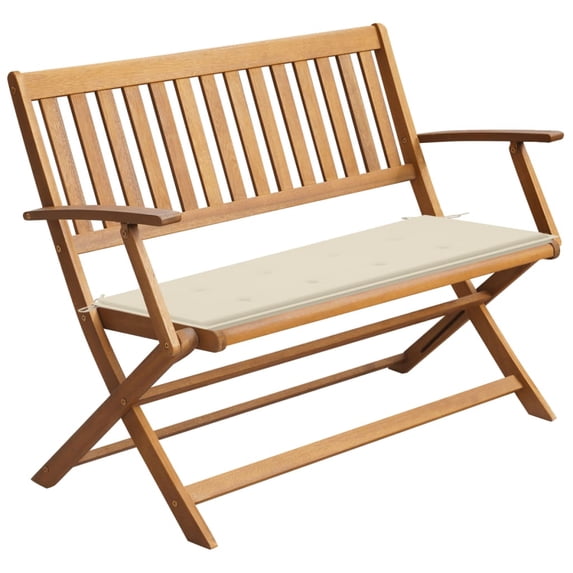 Inlife Garden Bench with Cushion 47.2" Solid Acacia Wood