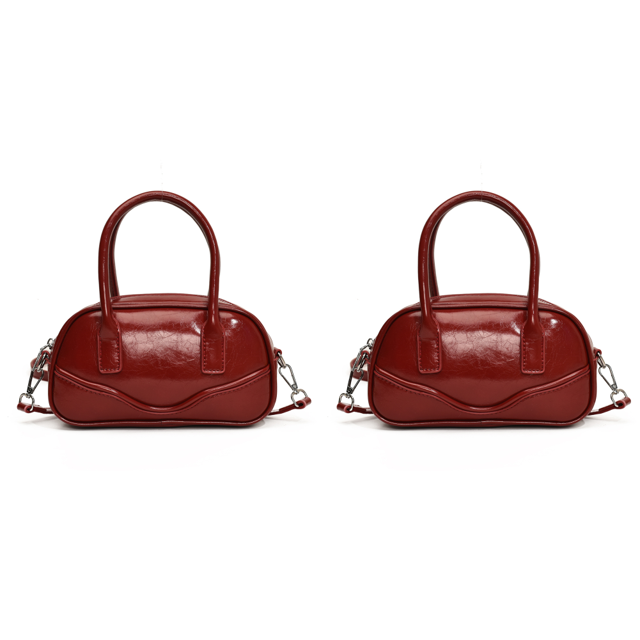 Bolso Bolos Mano Bandolera Cuero PU para Mujer () Rojo