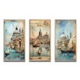 thumbnail image 2 of Designart "Distant Memories Venice Journal Collage IV" Venice Framed Wall Art Set Of 3 - White Industrial Frame Gallery Set For Office Decor, 2 of 6