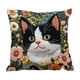 thumbnail image 2 of Funda de almohada con estampado de animales | Cojín de sofá de tela flocada | Cojín decorativo de 45 x 45 cm para salón y dormitorio, 2 of 5
