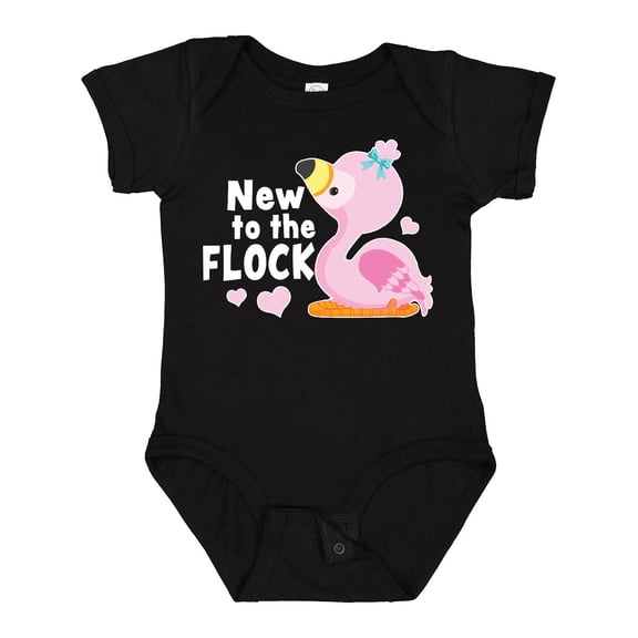 Inktastic New to the Flock Cute Baby Flamingo Boys or Girls Baby Bodysuit