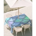 thumbnail image 3 of 60x120 Inch Outdoor Tablecloth with Umbrella Hole Zipper Rectangle Abstract Art Coastal Rectangular Tablecloths Outside Waterproof Nautical Summer Beach Ocean Patio Table Cloth Cover for Picnic Party, 3 of 8