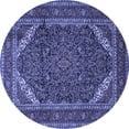 thumbnail image 1 of Ahgly Company Machine Washable Indoor Round Persian Blue Traditional Area Rugs, 4' Round, 1 of 4