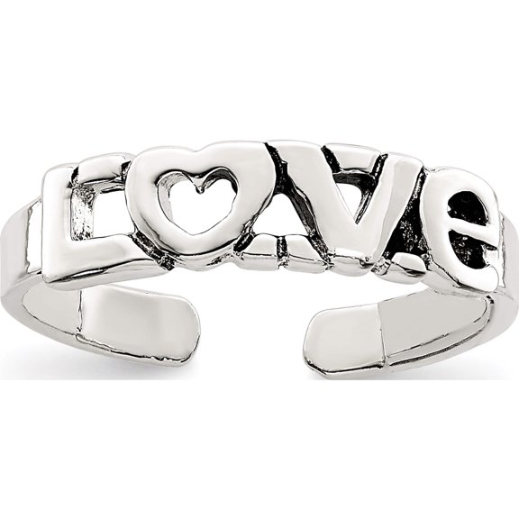 Sterling Silver Antiqued Love Toe Ring Made In Thailand qr6049