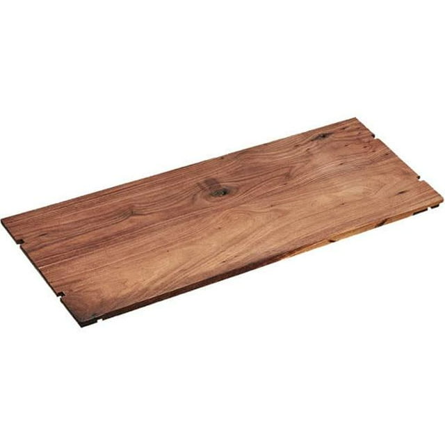 Cal Mil 1435-1232-78 Mid-Century Walnut Rectangular Riser Shelf - 12 x 32 x .5 in.