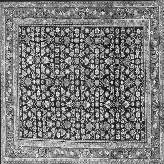 Ahgly Company Indoor Square Persian Gray Traditional Area Rugs, 7' Square