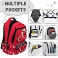 thumbnail image 5 of Bulopur Toddler Girls Cute 17 Inch Backpack Set, 4 PCS Red Daisy Ladybug Print School Bookbag with Full Accessories with Pencil Case for Garden Theme Preschool Learning Activities, 5 of 7