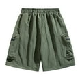 thumbnail image 3 of Youmylove Leisure Mens Shorts Cargo Shorts Men's Summer Ice Silk Loose Trend Casual Sports Summer Tactical Pants, 3 of 4