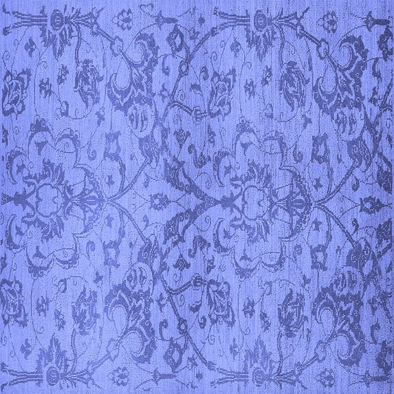 Ahgly Company Indoor Square Oriental Blue Industrial Area Rugs, 8' Square