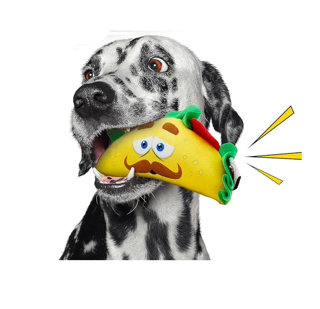 Soft Taco Dog Toys Fun interactive Squeaker Small to Medium Dogs Choose Quantity (3 Taco Toys)