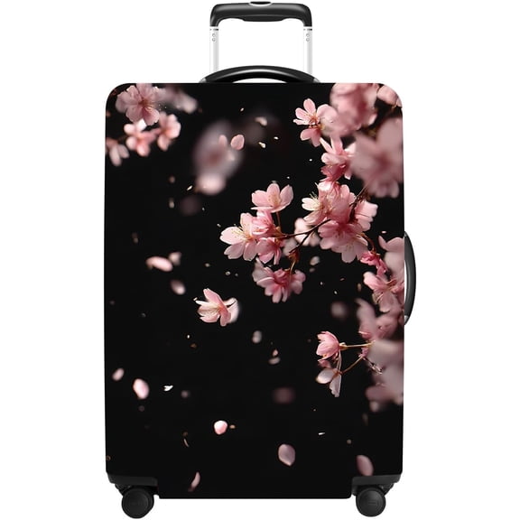 Luggage Cover Washable Suitcase Protector Anti-scratch Suitcase cover Fits 20-34 Inch Luggage (Cherry blossom, M(24-26inch suitcase))