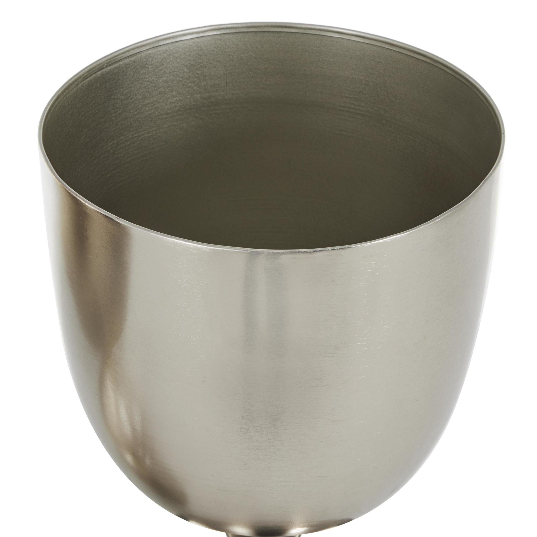 DecMode 26", 23"H Hourglass Shaped Silver Metal Planter with Elevated Base (2 Count)