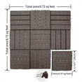 thumbnail image 6 of Mondawe Patio Interlocking Deck Tiles, 12"x12" Square Composite Decking Tiles, Four Slat Plastic Outdoor Flooring Tile All Weather for Balcony Porch Backyard, (Dark Brown, Pack of 36), 6 of 6