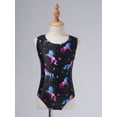 thumbnail image 6 of iiniim Kids Girls Printed Sleeveless Ballet Dance Costume Gymnastics Leotard Athletic Activewear 4-16 Black 16, 6 of 7