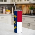 thumbnail image 6 of North Carolina State Flag 20oz Insulated Water Bottle Skinny Tumbler Includes Straw, 6 of 7