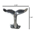 thumbnail image 2 of Nickel Plated Aluminum Nautical Baleen Blue Whale Tail Wall Coat Hook Hanger, 2 of 10