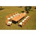 thumbnail image 5 of Grade-A Teak Dining Set: 12 Seater 13 Pc: 122" Atnas Rectangle Table And 12 Maldives Chairs (2 Arm & 10 Armless Chairs) WholesaleTeak #51ML2813, 5 of 6