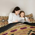 thumbnail image 5 of jejeloiu Aztec Rhombus Triangle Full Size Comforter Sets,Bohemian Exotic Style Bedding Comforter Set,Brown Retro Geometric Bedding Sets For Men Women,Microfiber Bedroom Decor Reversible,3pcs, 5 of 8