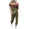 thumbnail image 2 of Itsame Sweatsuits 2pc Sets Womens Short Sleeved and Pants Fashionable Loose Shirt and Pants Two PC Brown Size 3XL, 2 of 5