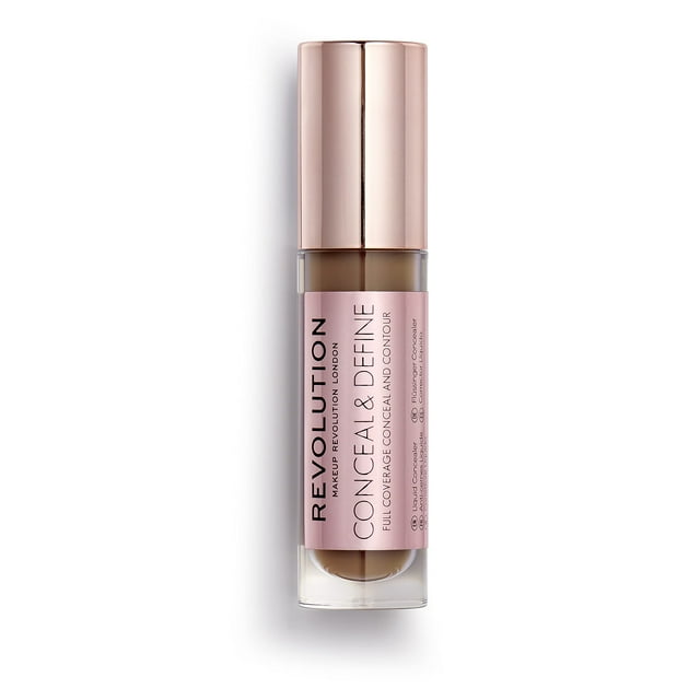 Corrector Revolution Conceal & Define completa y ligero Acabado mate duradero Vegano y libre de crueldad C16 Tonos de piel oscuros a profundos 0.14 oz