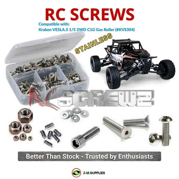 RCScrewZ Stainless Screw Kit kra004 for Kraken Vesla 5 2wd 1/5 Gas Roller KVS304 RC Car | SET
