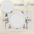 thumbnail image 3 of Ambesonne Ethnic Place Mats Set of 4, Big Wolf Head Ornaments, Standard Size, Pearl Coral and Teal, 3 of 6