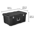 thumbnail image 2 of Footlocker, Heavy Duty Plastic Storage Container, with Handle and Wheels, Lockable, Black, 2 of 4