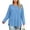 Light Blue, variant on Vivianyo HD Women's Plus Size Round Neck Long Sleeve Tunic Top, Curved Split Hem Loose Shirt for Autumn Daily Errands Casual Outings, Sizes L-4XL