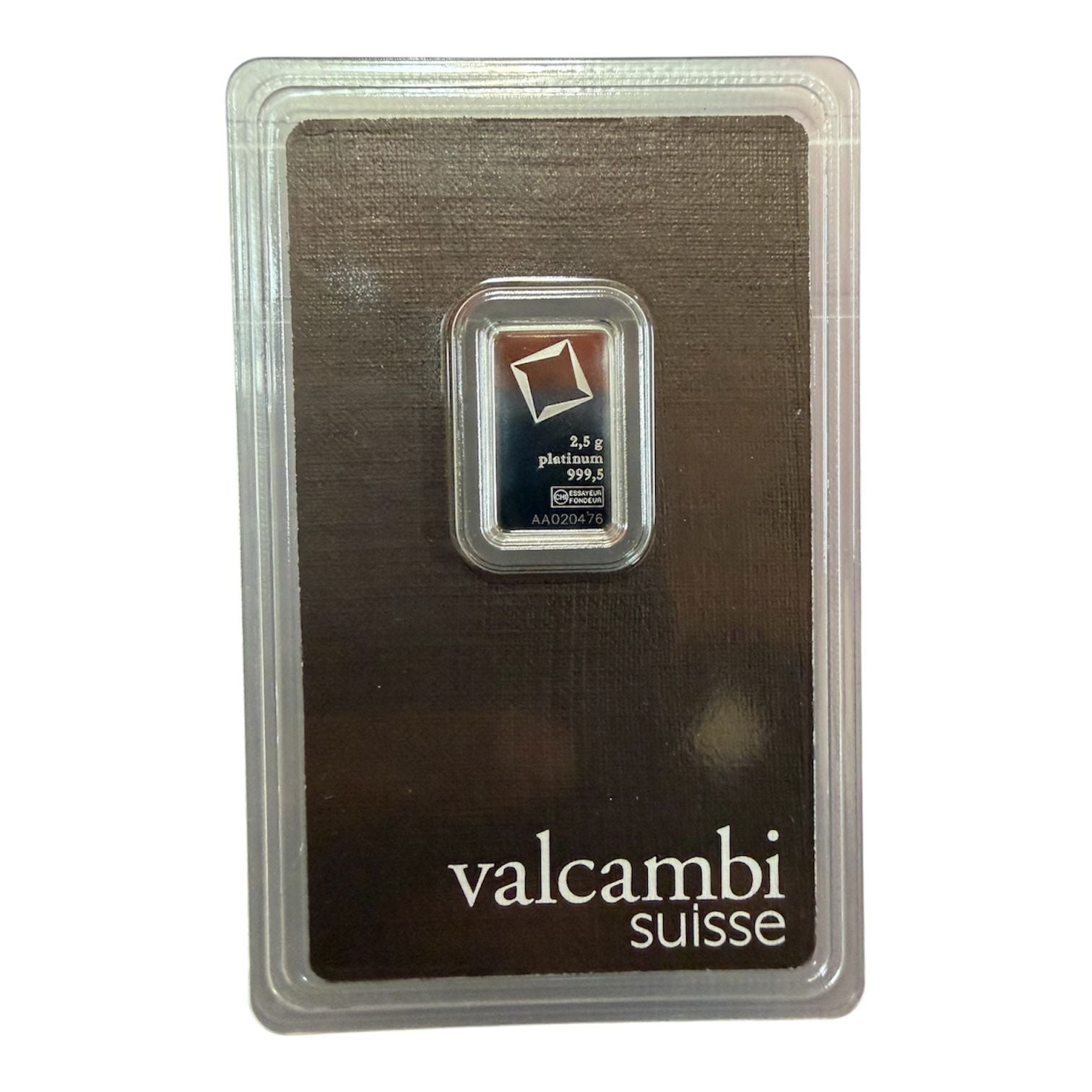 Valcambi Suisse 2.5 Gram Platinum Bar - In Assay Card