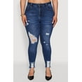 thumbnail image 4 of Womens Plus Size WAX High Waist Ripped Skinny Jeans, 4 of 5