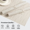 thumbnail image 2 of Juego de 12 Individuales Beige Claro Leetaltree - Individuales Resistentes al Calor y Antideslizantes para Mesa de Comedor, Lavables y Duraderos de PVC Vinílico Tejido (Beige Claro, 12), 2 of 9