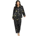 thumbnail image 4 of Monfince Autumn Spring Womens Silk Satin Pajamas Set Button Down Floral Pattern Sleepwear Loungewear Ladies Pajamas Nightgown Two-piece suit, 4 of 5