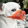 thumbnail image 1 of iLavin Soft Air Mesh Dog Muzzle Soft Nylon Muzzle Anti Biting Barking Chewing Breathable Drinkable Adjustable Loop Pets Mesh-Orange XX-Small, 1 of 1