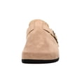 thumbnail image 6 of Women's Faux Suede Clog Mules – Whipstitch Buckle Slip-On Clogs, 6 of 8