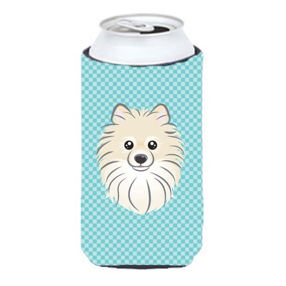 Caroline's Treasures BB1145TBC Checkerboard Blue Pomeranian Tall Boy Hugger, Tall Boy, multicolor