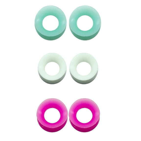 3 Pairs of Thin Silicone 2G-1/2"inch Glow in the Dark Flexible Ear Skin Tunnels