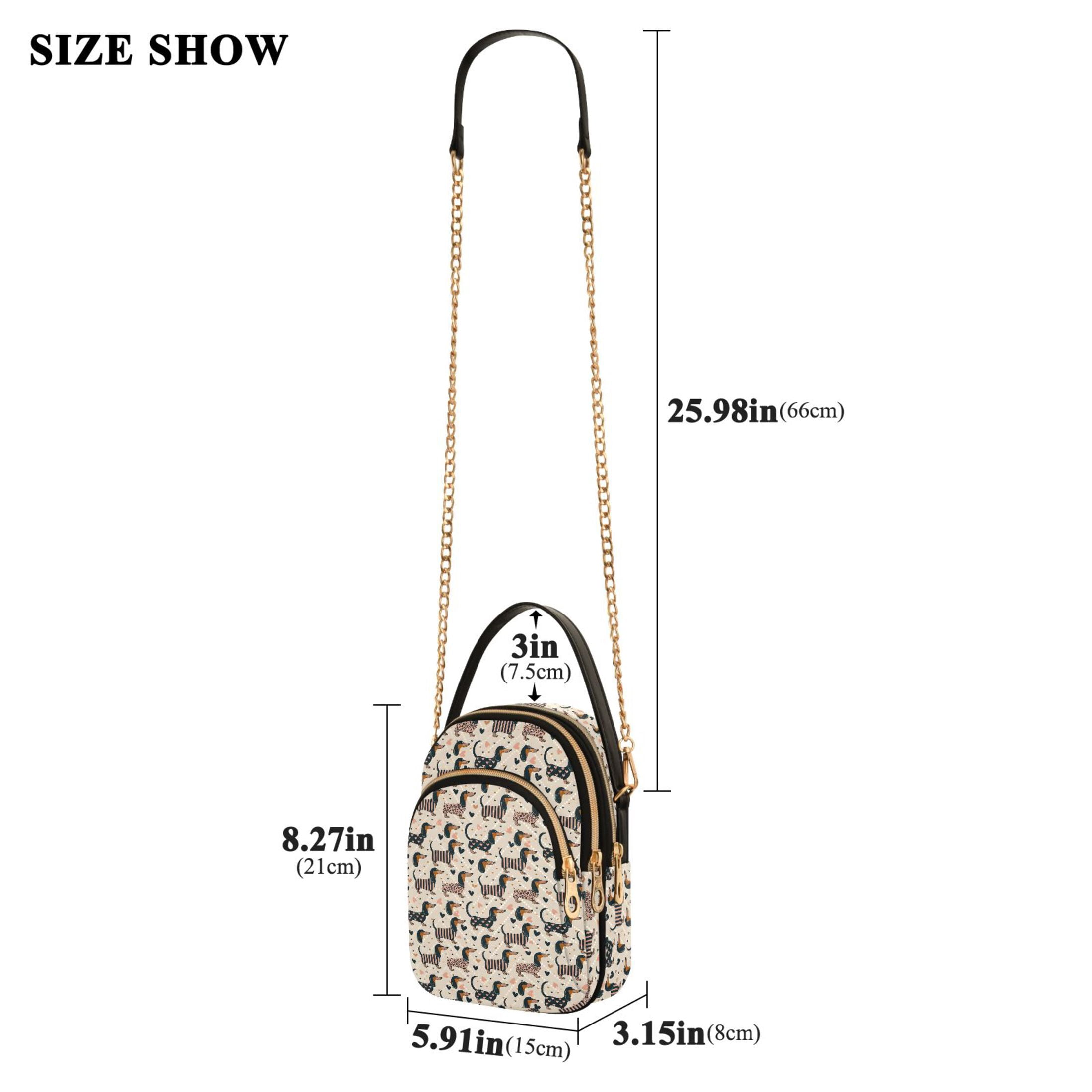 Small Crossbody Bags for Women Cute Dachshund Dogs Cute Cell Phone Wallet Multi Zipper Pockets Purse Handbag